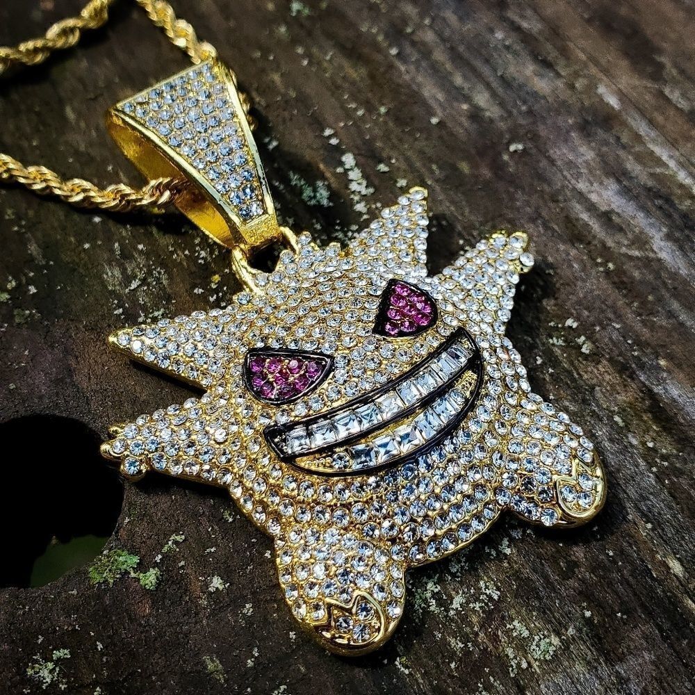 Iced out Gengar with Rope Necklace
